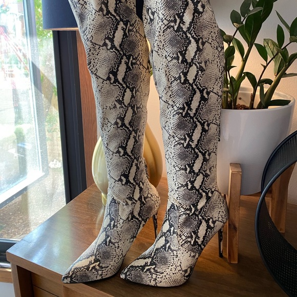 Steve Madden Shoes - Steve Madden over the knee high snake skin boots 7